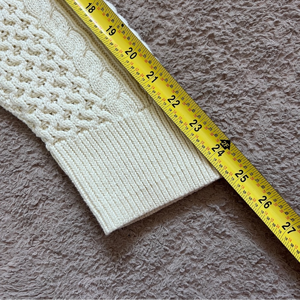 Aerie Cable Knit Crochet Cotton Oversized Cardigan Preppy Cottage Coastal‎ Sz S - Picture 5 of 8